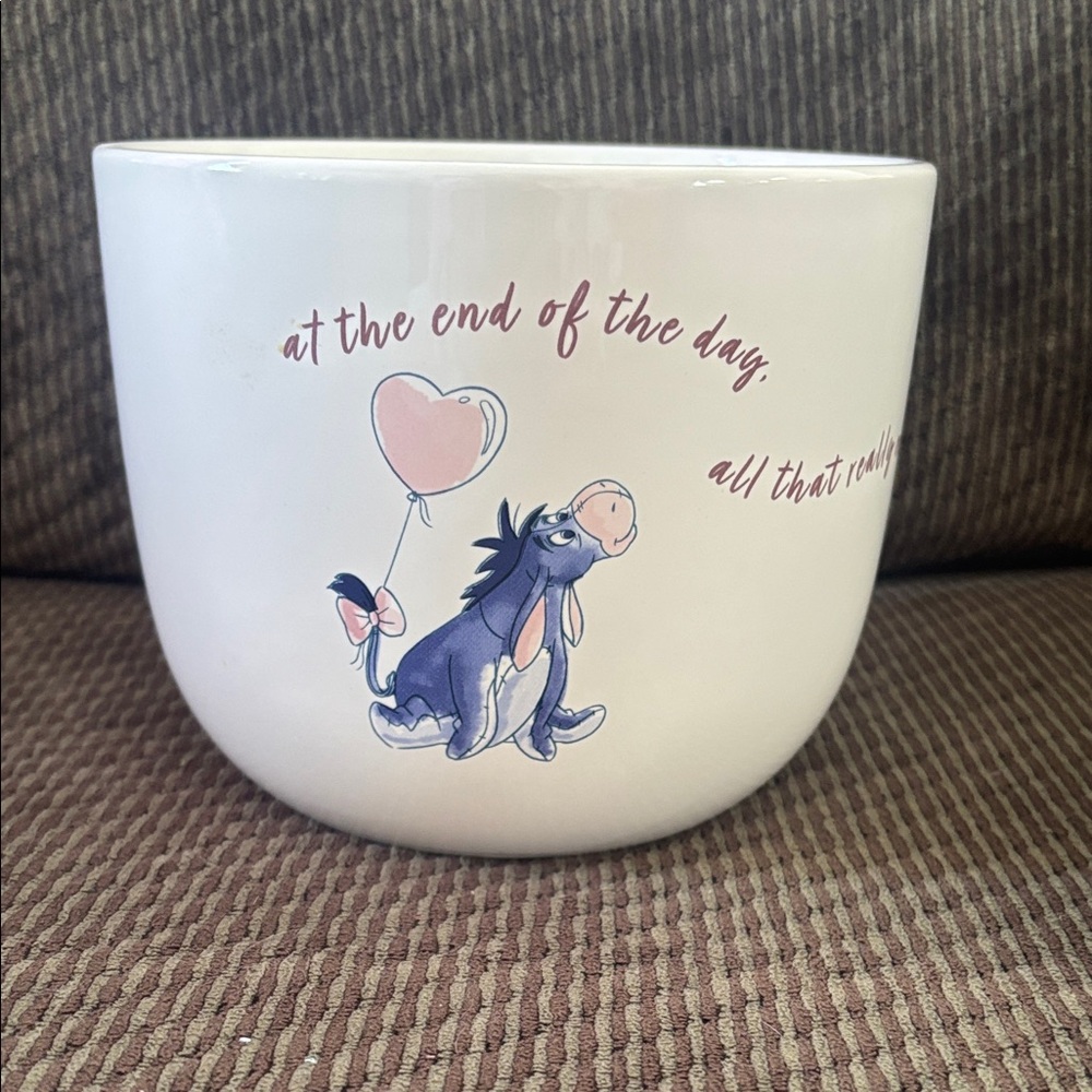 Eeyore and Piglet Bowl with Pink Heart Balloon